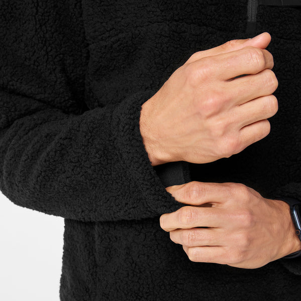 Men's Black High-Pile - Fleece Pullover