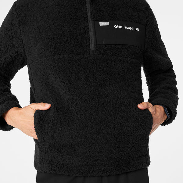Men's Black High-Pile - Fleece Pullover