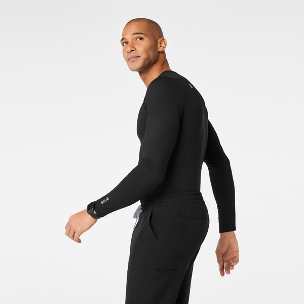 men's Black Ribbed - Longsleeve Underscrub
