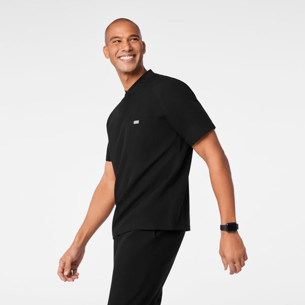 Men's Black Stratton Henley - Scrub Top