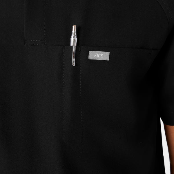 Men's Black Stratton Henley - Scrub Top