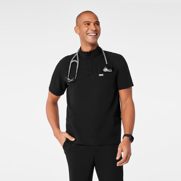 Men's Black Timmons - Mock-Neck Scrub Top
