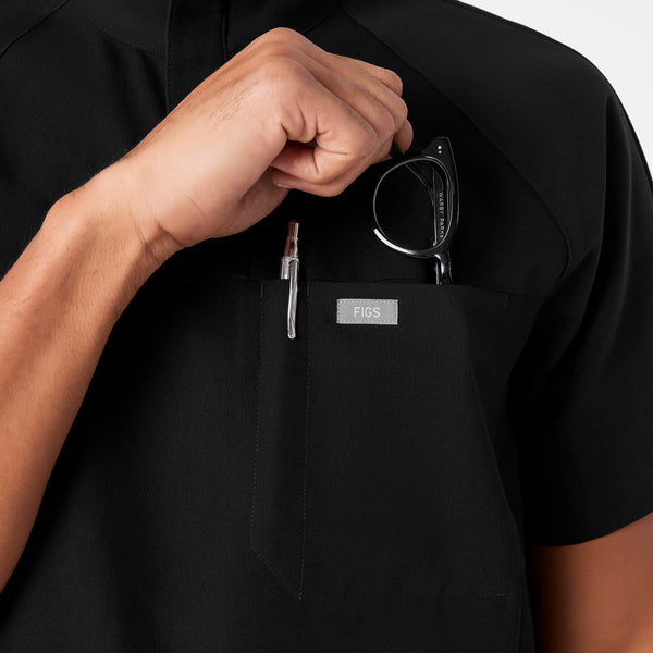 Men's Black Timmons - Mock-Neck Scrub Top