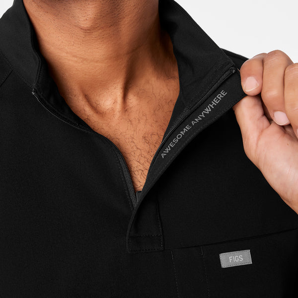 Men's Black Timmons - Mock-Neck Scrub Top
