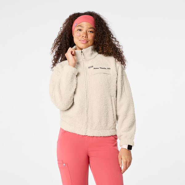 Women's Bone High-Pile - Fleece Bomber Jacket
