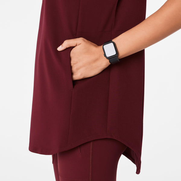 Women's Burgundy Addison Tunic - Scrub Top