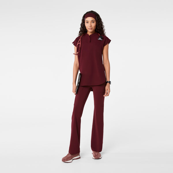 Women's Burgundy Rafaela - Tunic Scrub Top™