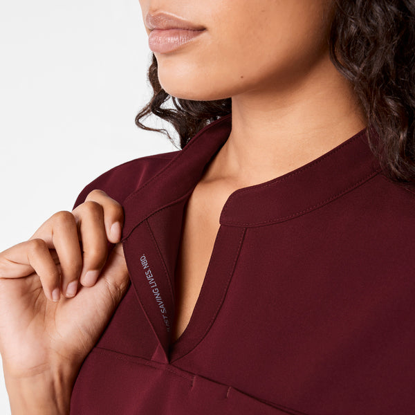 Women's Burgundy Rafaela - Tunic Scrub Top™