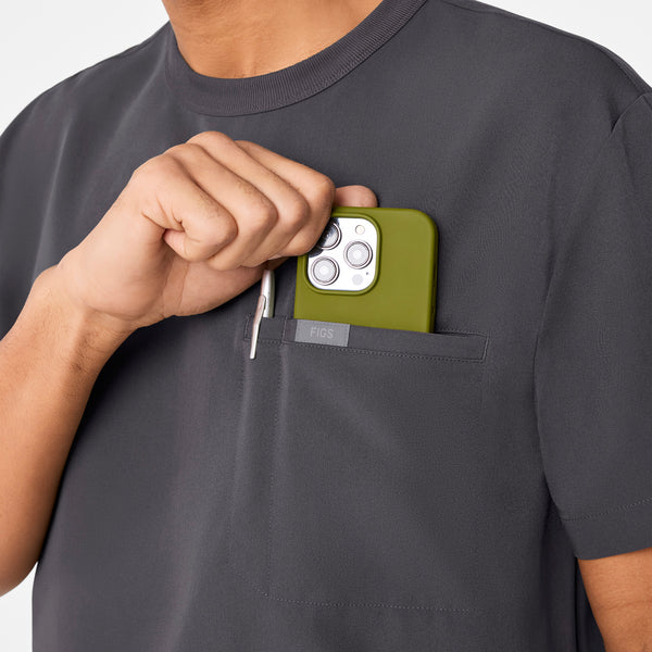 Men's Charcoal Easton - Crewneck Scrub Top