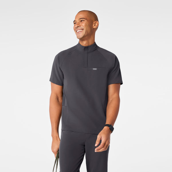 Men's Charcoal Timmons - Mock-Neck Scrub Top
