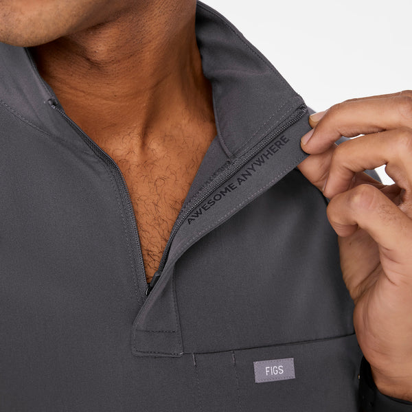 Men's Charcoal Timmons - Mock-Neck Scrub Top