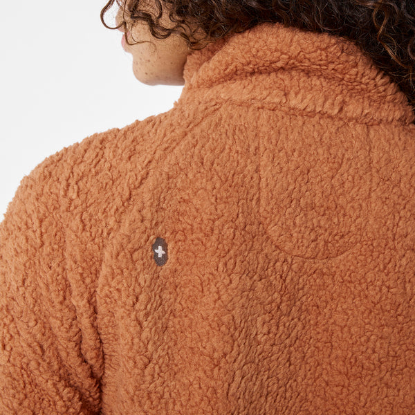 Women's Mocha High-Pile - Bomber Jacket
