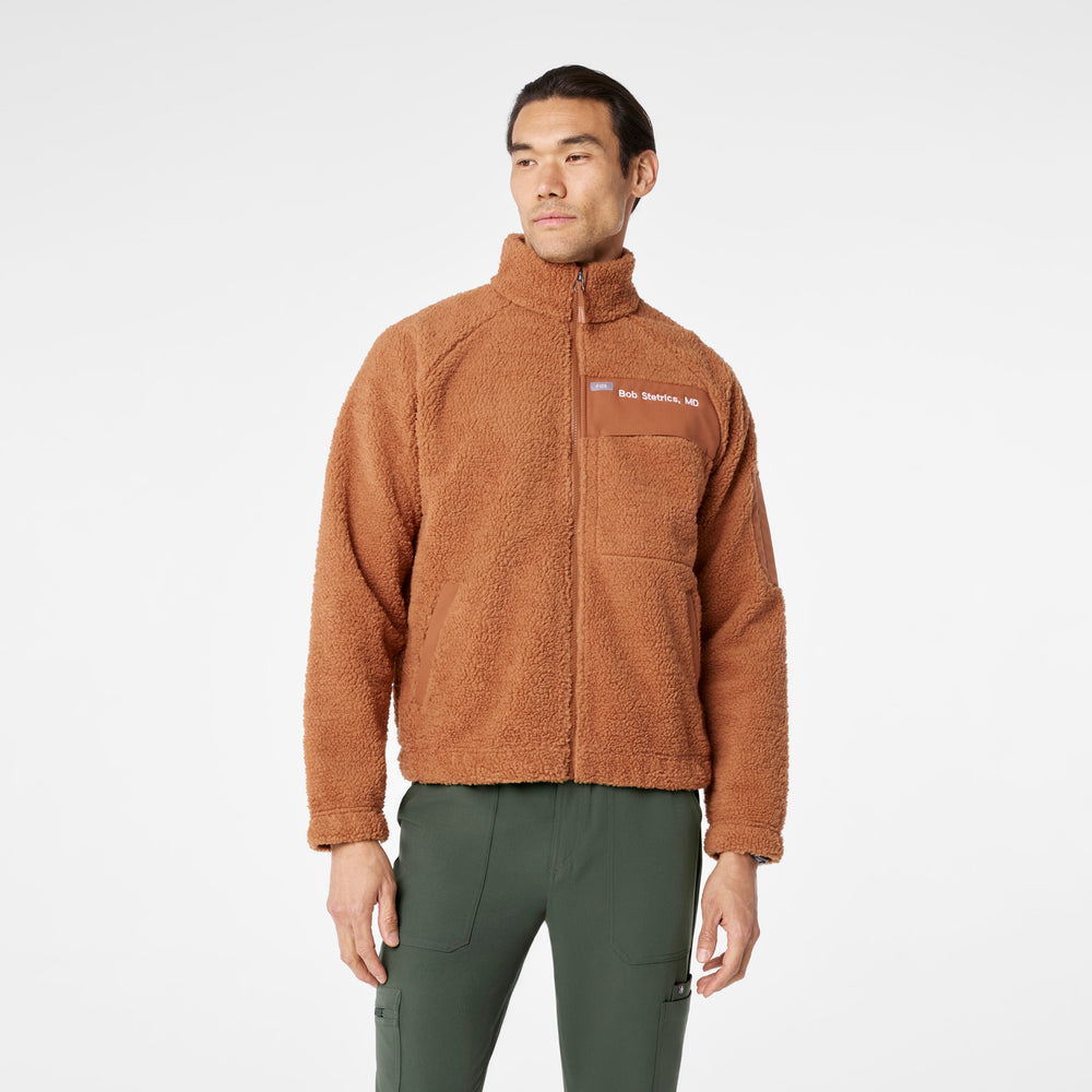 Men's Mocha High-Pile - Bomber Jacket