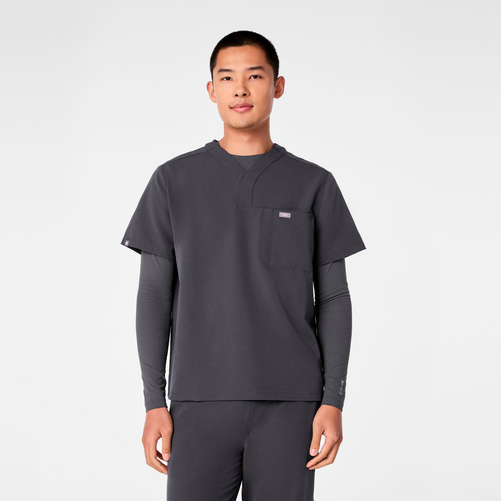 men's Charcoal Surrey - V-Neck Scrub Top