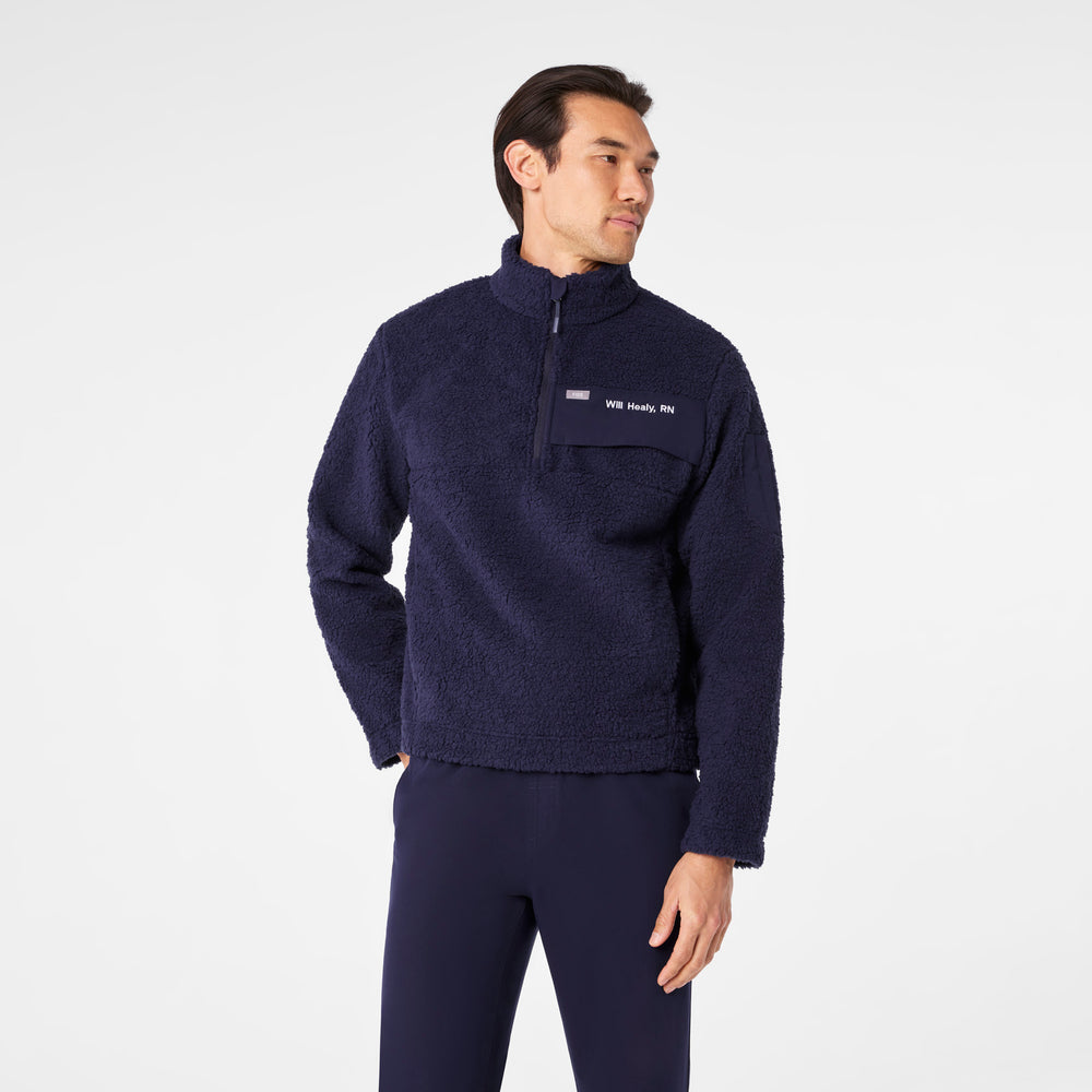 Men's Navy High-Pile - Fleece Pullover