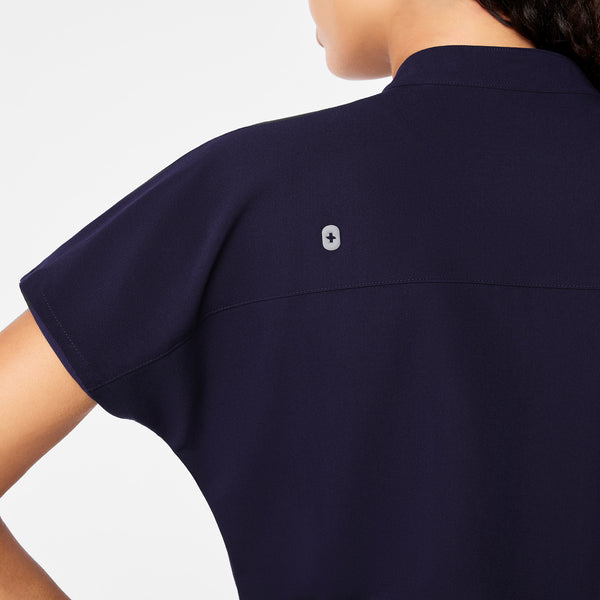 Women's Navy Soria - Henley Scrub Top