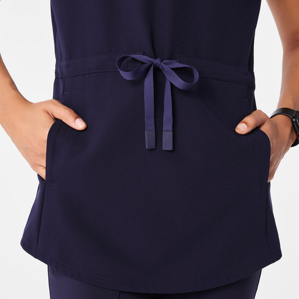 Women's Navy Soria - Henley Scrub Top