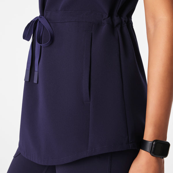 Women's Navy Soria - Henley Scrub Top