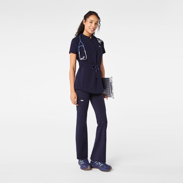 Women's Navy Soria - Henley Scrub Top