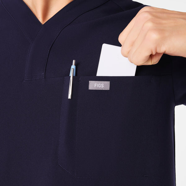 Men's Navy Surrey - V-Neck Scrub Top