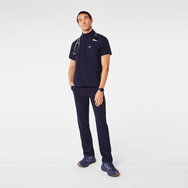 Men's Navy Timmons - Mock-Neck Scrub Top