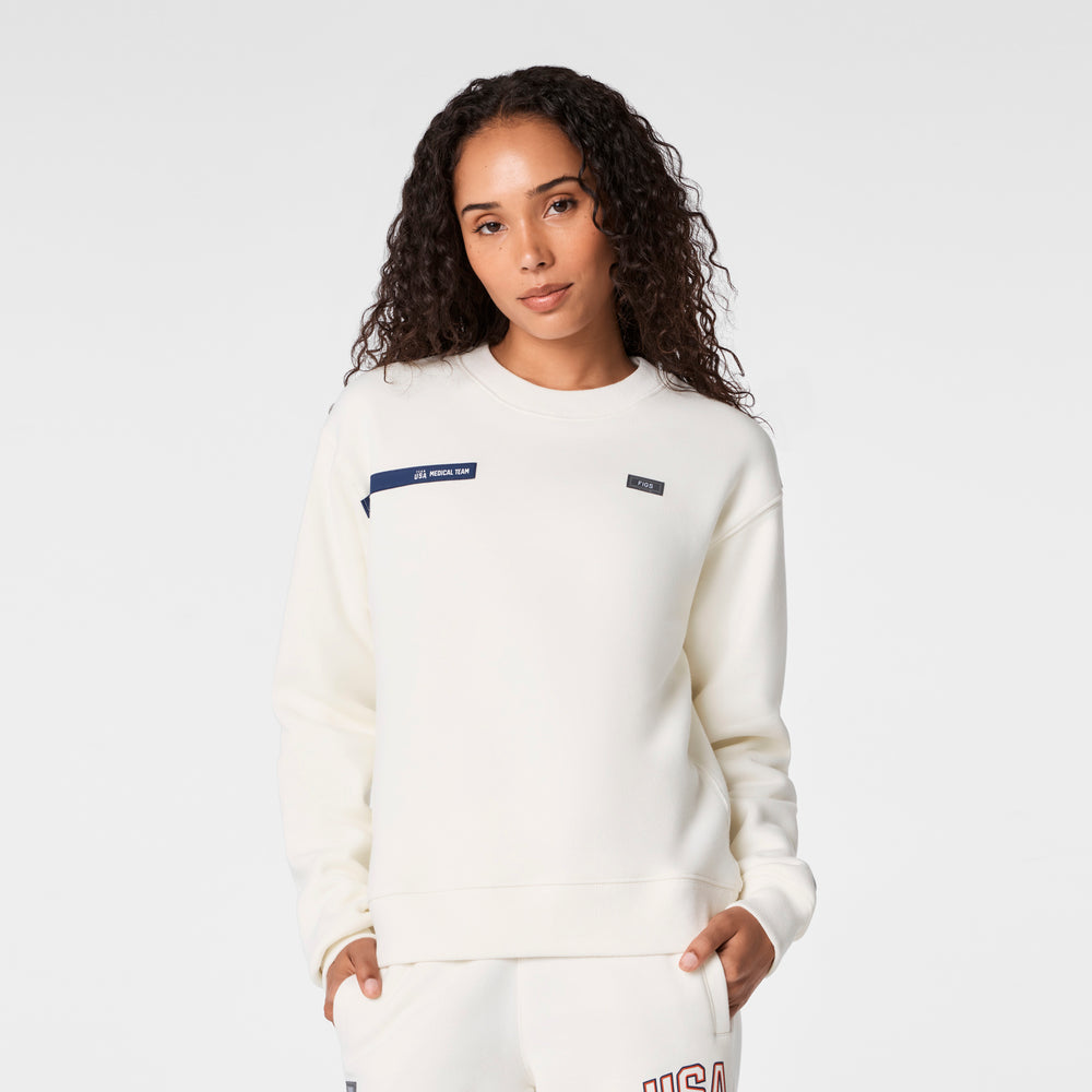 Women's Off White FIGS x Team USA Crewneck Sweatshirt