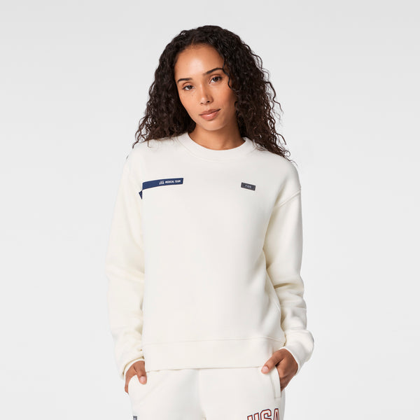 Women's Off White FIGS x Team USA Crewneck Sweatshirt