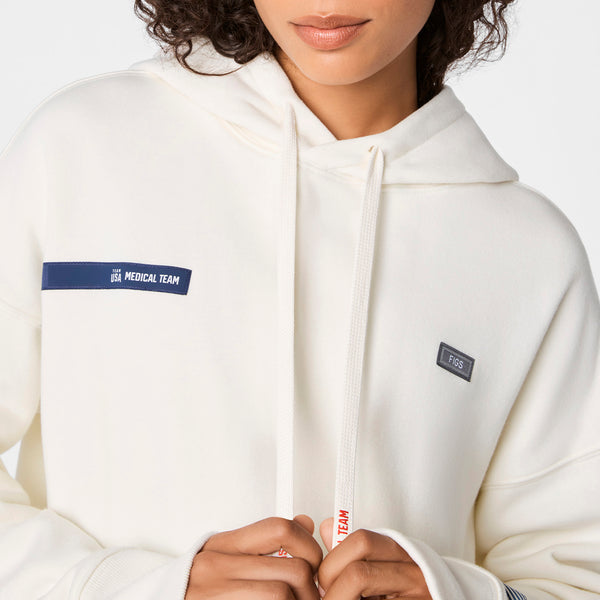 Women's Off White FIGS x Team USA Oversized Hoodie Sweatshirt