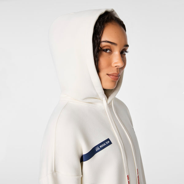 Women's Off White FIGS x Team USA Oversized Hoodie Sweatshirt