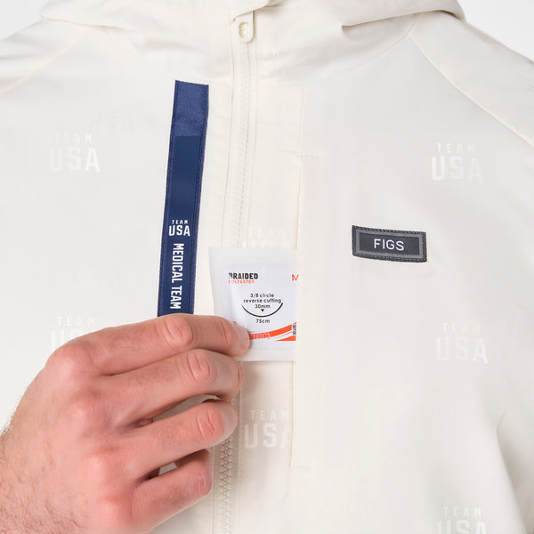 Men's Off White FIGS x Team USA On-Shift Stadium Jacket™