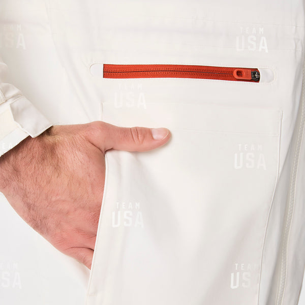 Men's Off White FIGS x Team USA On-Shift Stadium Jacket™