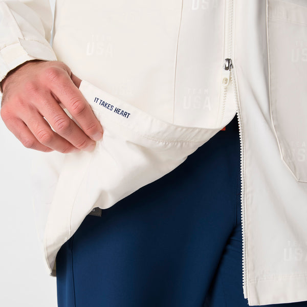 Men's Off White FIGS x Team USA On-Shift Stadium Jacket™