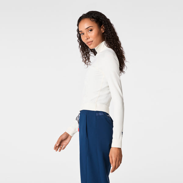 Women's Off White FIGS x Team USA Mock-Neck - Long-Sleeve Underscrub