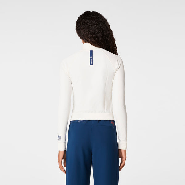 Women's Off White FIGS x Team USA Mock-Neck - Long-Sleeve Underscrub