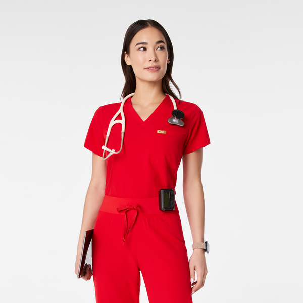 Women's Lunar New Year Pop Red Catarina -  Scrub Top™