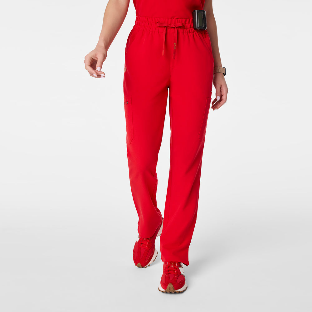 Women's Lunar New Year Pop Red Dowa High-Rise Straight-Leg - Scrub Pant