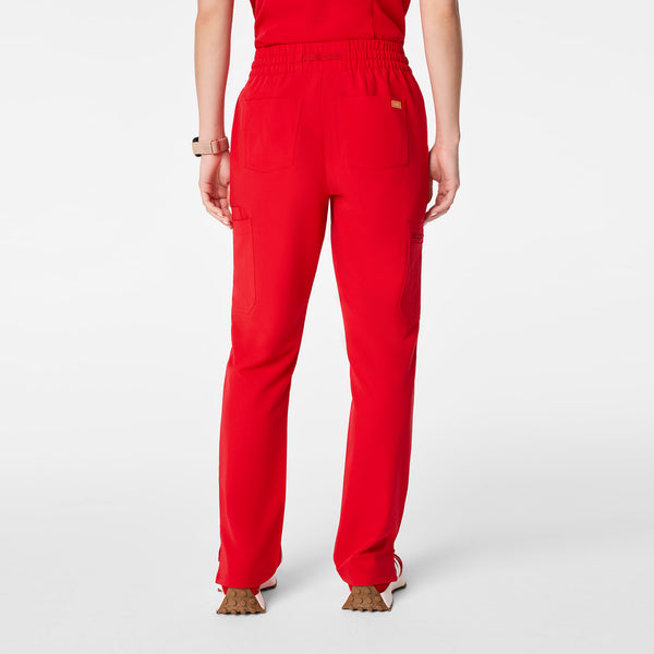 Women's Lunar New Year Pop Red Dowa High-Rise Straight-Leg - Petite Scrub Pant