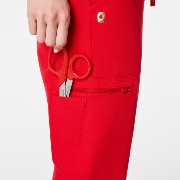 Women's Lunar New Year Pop Red Dowa High-Rise Straight-Leg - Petite Scrub Pant