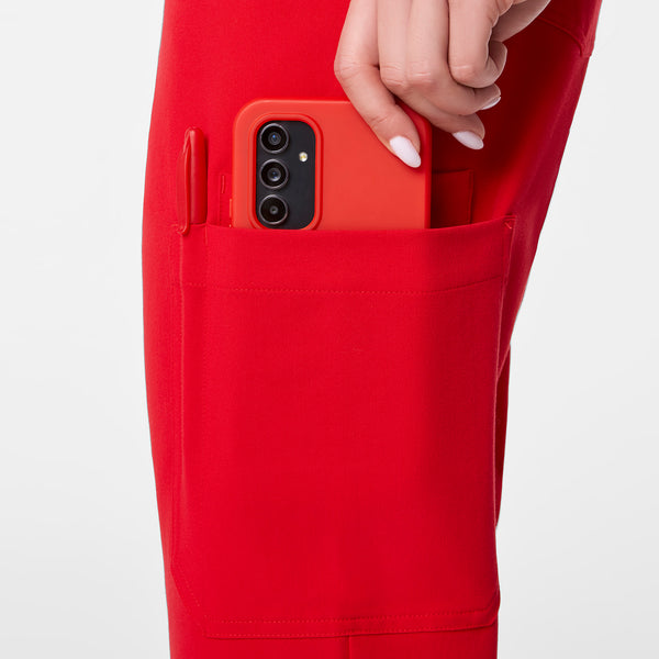Women's Lunar New Year Pop Red Dowa High-Rise Straight-Leg - Petite Scrub Pant