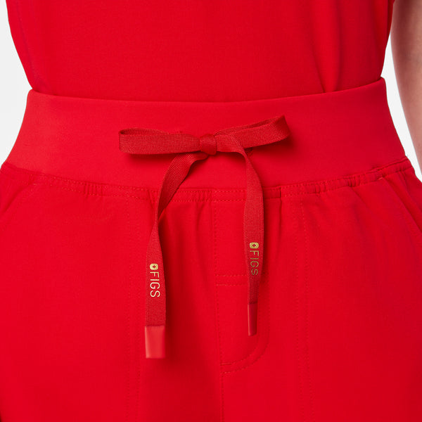 Women's Lunar New Year Pop Red Isabel High-Rise Wide-Leg - Petite Scrub Pant