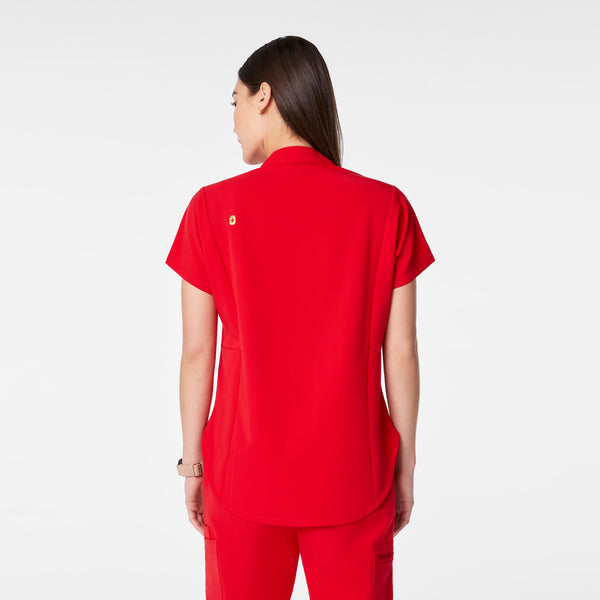 Women's Lunar New Year Pop Red Montex Relaxed Scrub Top