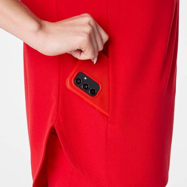 Women's Lunar New Year Pop Red Montex Relaxed Scrub Top
