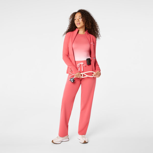Women's Pulmonary Pink ContourKnit Scrub Jacket