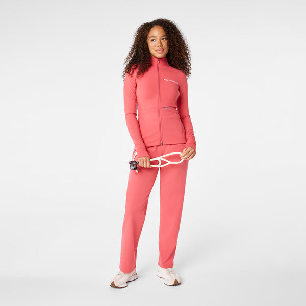 Women's Pulmonary Pink ContourKnit Scrub Jacket