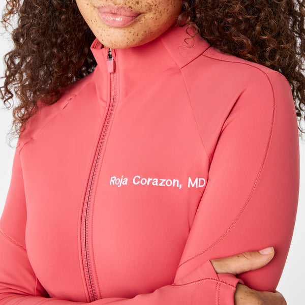 Women's Pulmonary Pink ContourKnit Scrub Jacket