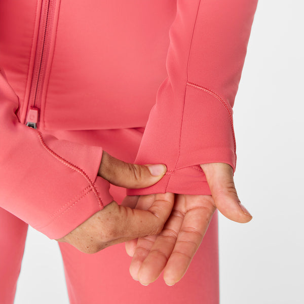 Women's Pulmonary Pink ContourKnit Scrub Jacket