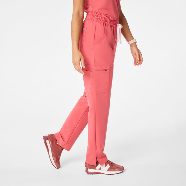 Women's Pulmonary Pink Dowa High-Rise Straight-Leg - Petite Scrub Pant
