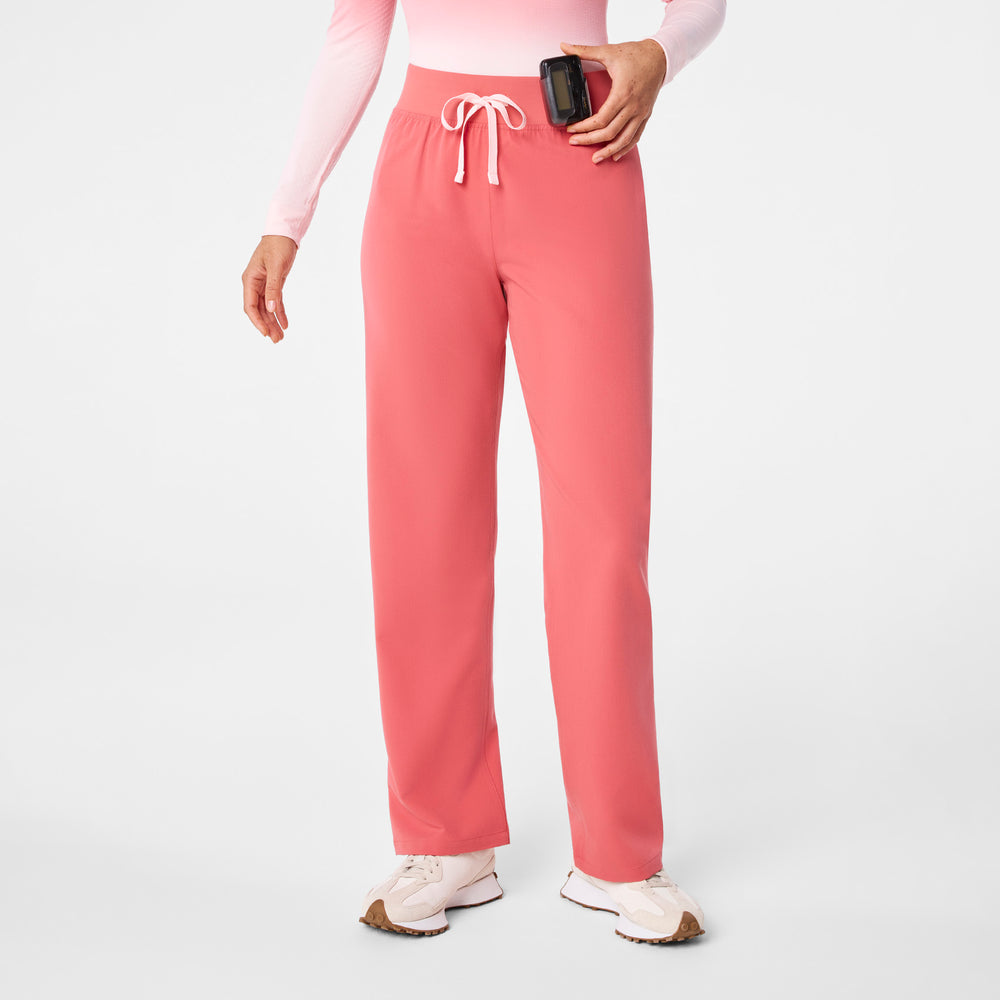 women's Pulmonary Pink High Waisted Livingston - Petite Basic Scrub Pant™