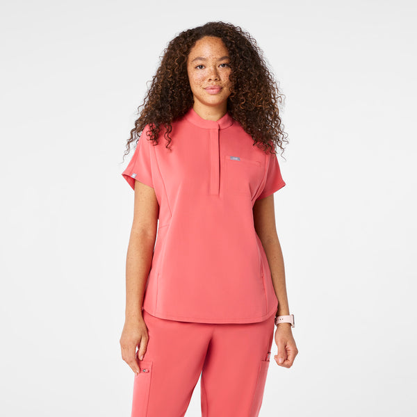 Women's Pulmonary Pink Montex Relaxed Scrub Top