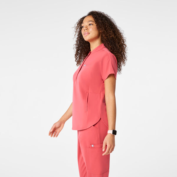 Women's Pulmonary Pink Montex Relaxed Scrub Top